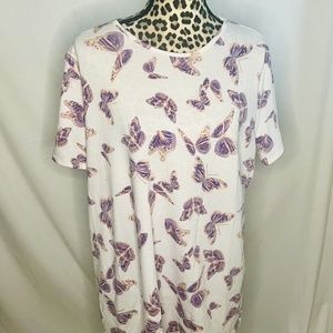 AGNES & DORA WOMEN'S SHORT SLEEVE BUTTERFLY MUTI COLOR PULLOVER TOP XXXL 3XL